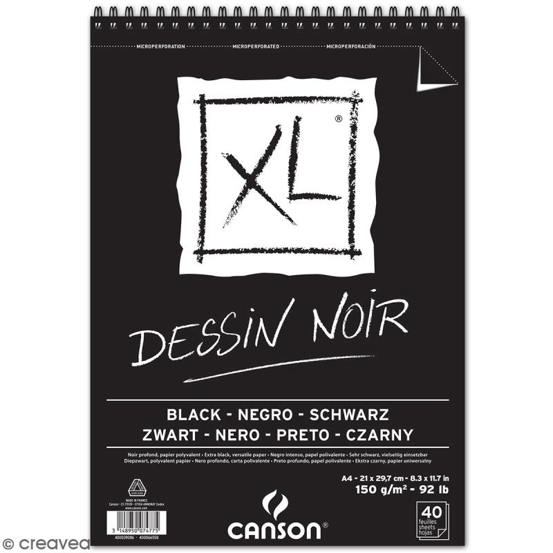 Carnet A4 Canson XL - Dessin noir - 40 feuilles thumbnail