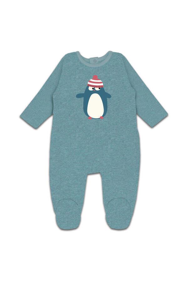 Pyjama Grenouillère Pingouin Bleu Clair