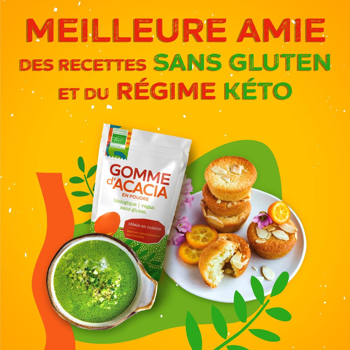 Gomme d'acacia biologique en poudre - 150 gr thumbnail