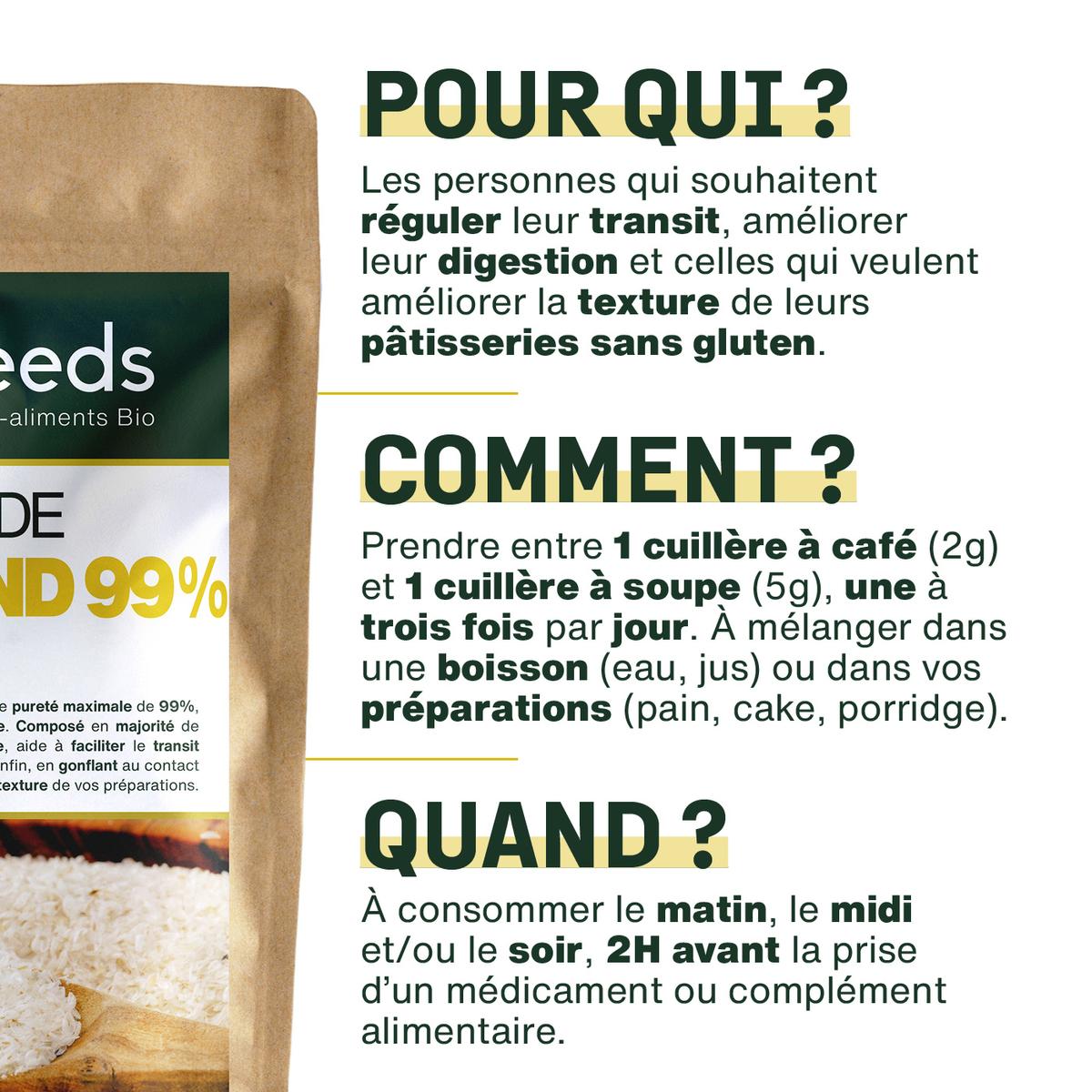 Psyllium Blond Bio 500g Téguments Purs 99% thumbnail