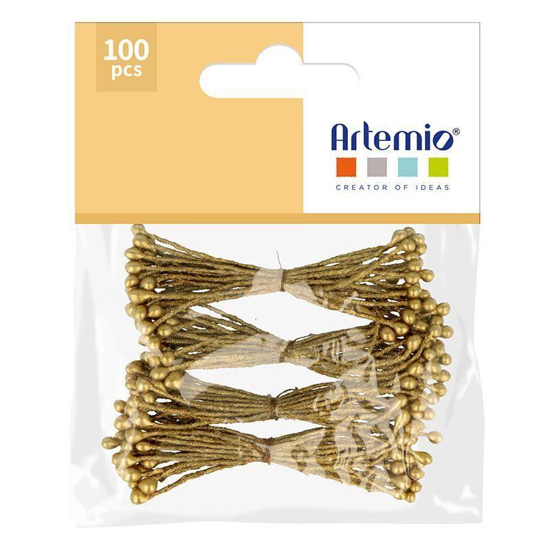 100 étamines dorées 6 cm thumbnail