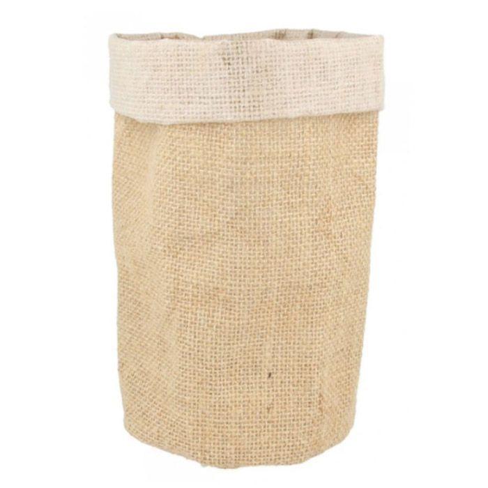 Pot en toile de jute 12 x 19 cm thumbnail