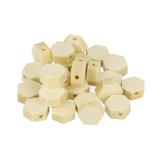 25 perles en bois hexagonales 10 x 5 mm thumbnail