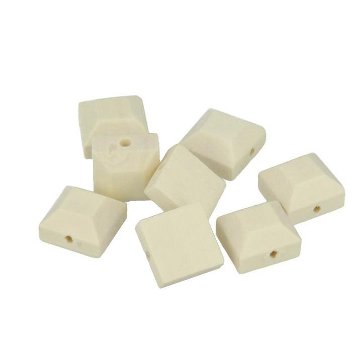 8 perles en bois cabochon carré 10 x 4 mm