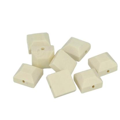 8 perles en bois cabochon carré 10 x 4 mm