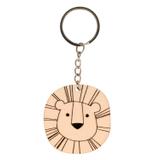Porte-clés tête de lion en bois thumbnail