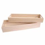Set de 2 plateaux rectangulaires en bois thumbnail