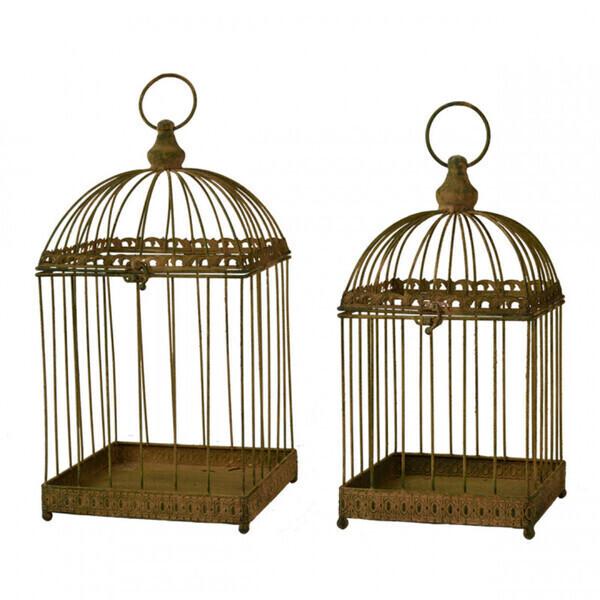 Lot 2 Cages à Oiseaux en métal vieilli thumbnail