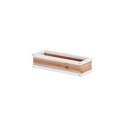 AXI Bac a fleurs en bois et  bordures  blanches