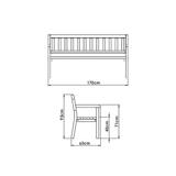 Charlotte Banc de Jardin en Bois 170 cm - Marron thumbnail