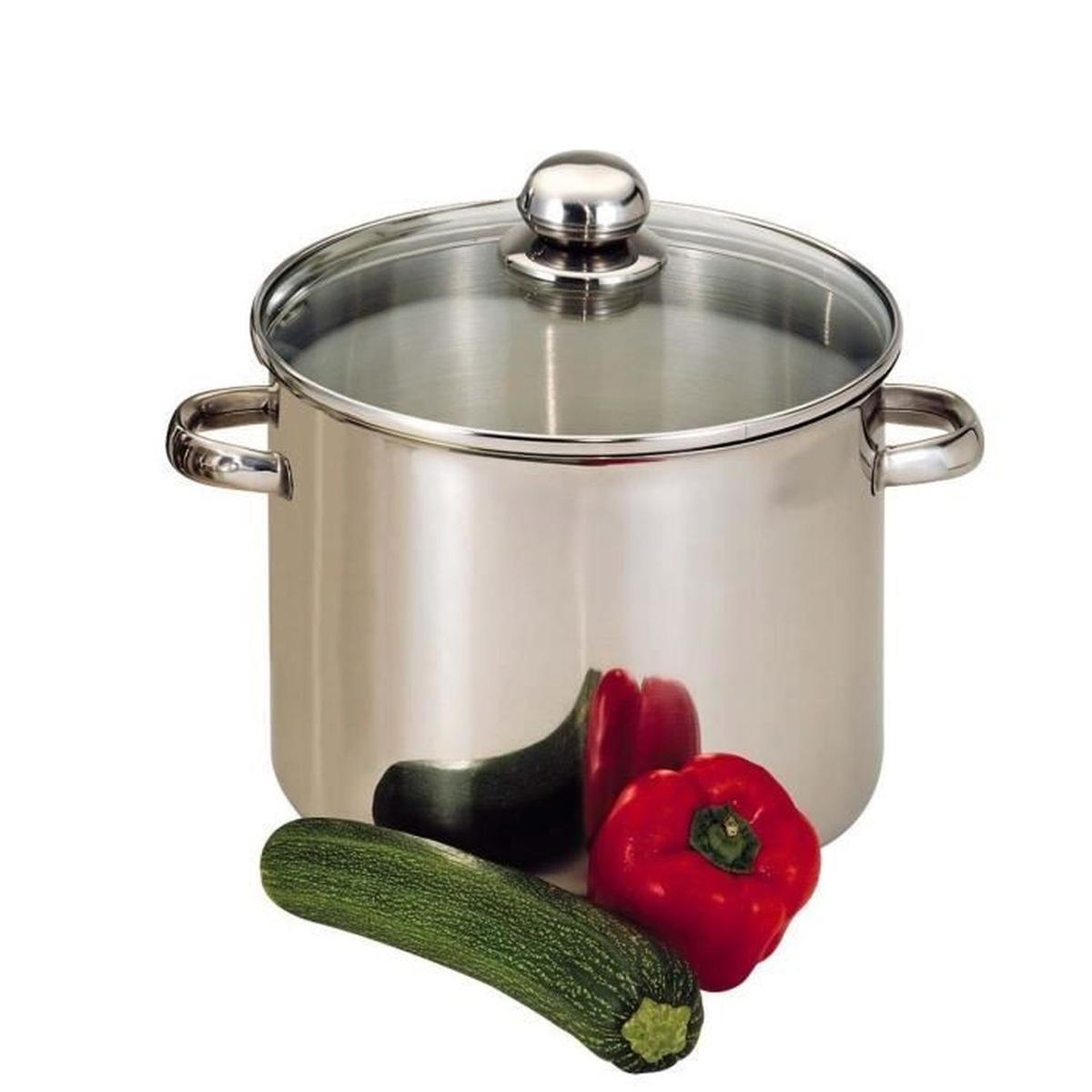 Traiteur 26 cm inox avec couvercle en verre thumbnail