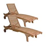 Bain de soleil en teck massif (lot de 2) thumbnail