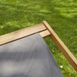 Transat gris en acacia massif et tissu thumbnail