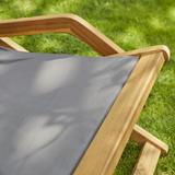 Transat gris en acacia massif et tissu thumbnail