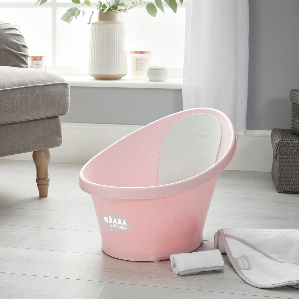 Baignoire ergonomique bébé compacte rose thumbnail