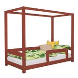 Lit cabane enfant BUNKY 120 x 190 rouge brique thumbnail