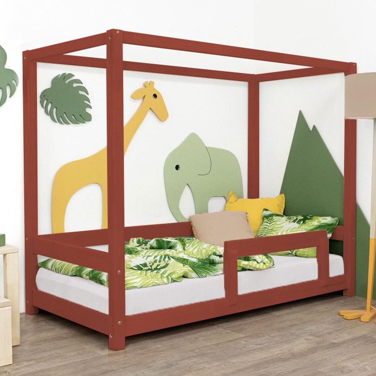 Lit cabane enfant BUNKY 120 x 190 rouge brique thumbnail