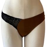 Tanga menstruelle avec dentelle - Taille L - Marron - Tout flux thumbnail