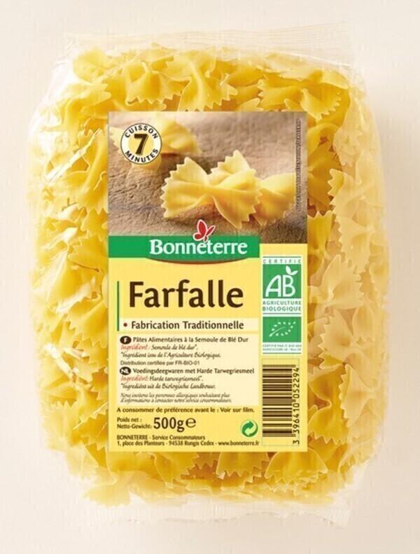 Pâtes bio farfalle papillons 500g