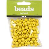 Assortiment de perles en bois 8 mm - Jaune - 80 pcs thumbnail