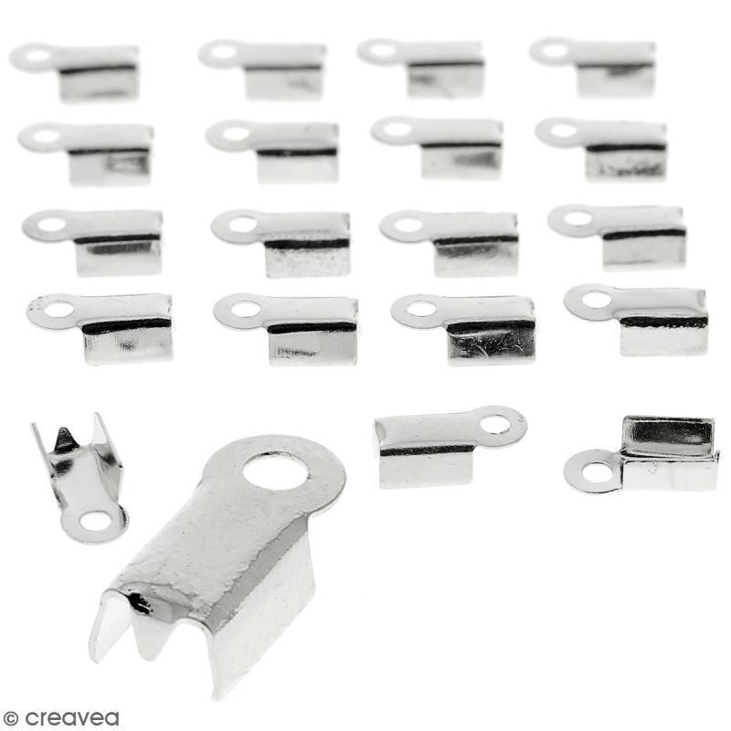Embouts pince-lacets - 4 mm - Argenté - 20 pcs