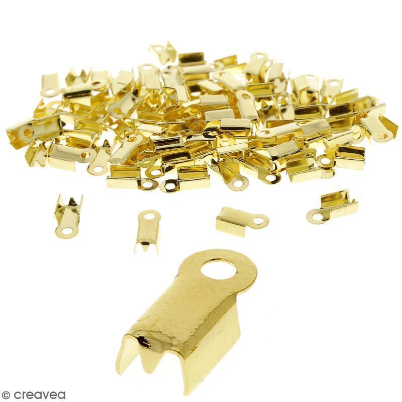 Embouts pince-lacets - 4 mm - Doré - 100 pcs