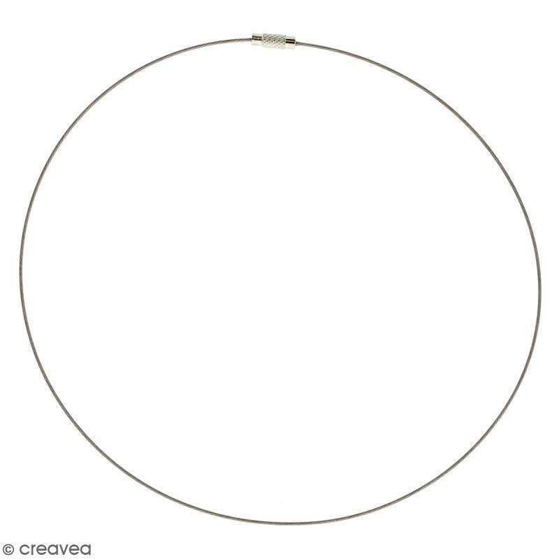 Collier tour de cou cable - Argenté - 15 cm - 1 pce thumbnail