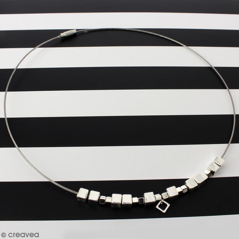 Collier tour de cou cable - Argenté - 15 cm - 1 pce thumbnail