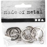 Lot d'accroche porte-clés en métal argenté - 2,3 x 6 cm - 5 pcs thumbnail