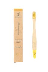 BROSSE À DENTS ENFANT EN BAMBOU JAUNE thumbnail