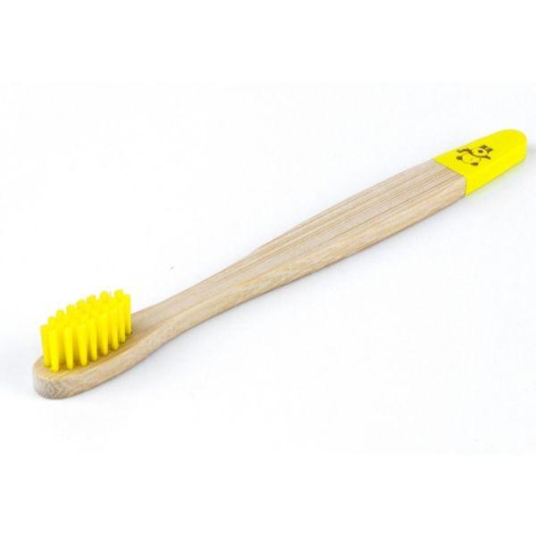 BROSSE À DENTS ENFANT EN BAMBOU JAUNE thumbnail