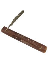 Porte-encens en bois motif Lune - Pour bâtons thumbnail