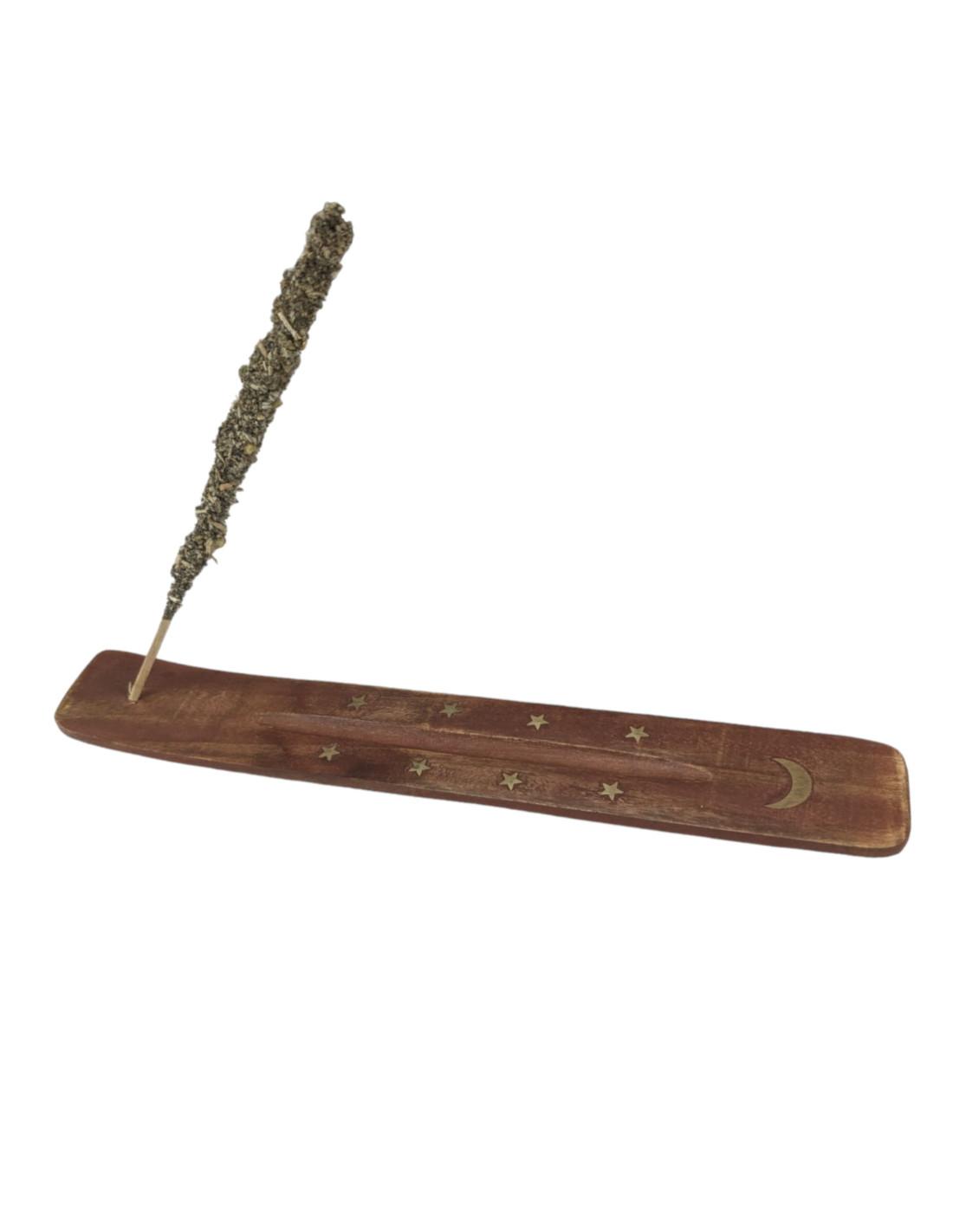 Porte-encens en bois motif Lune - Pour bâtons thumbnail