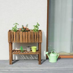 Potager bac rectangulaire sur pied en bois