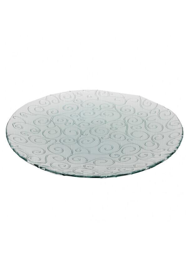 Plat de présentation verre recyclé volutes 48cm thumbnail