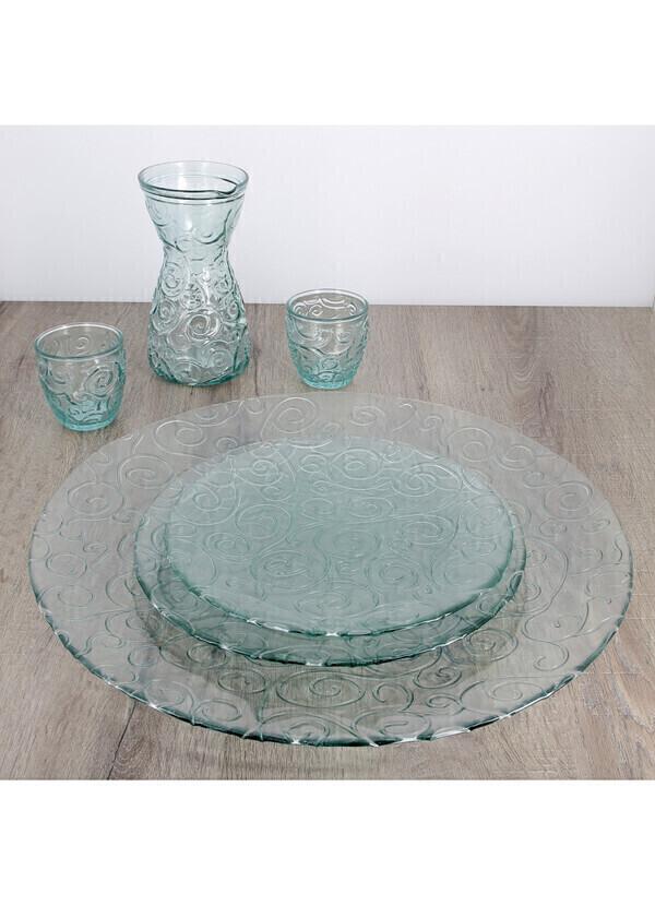 Plat de présentation verre recyclé volutes 48cm thumbnail