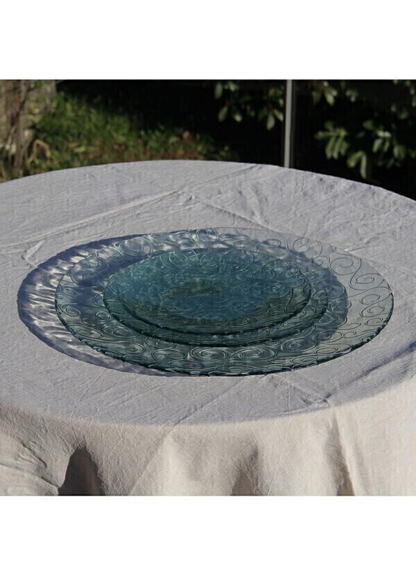 Plat de présentation verre recyclé volutes 48cm thumbnail