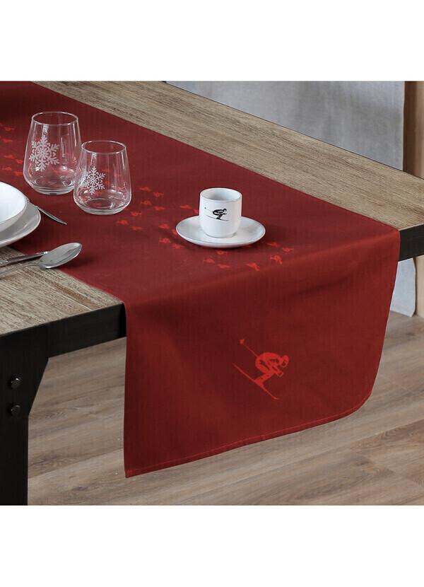 Chemin de table schuss rouge 200x50cm thumbnail