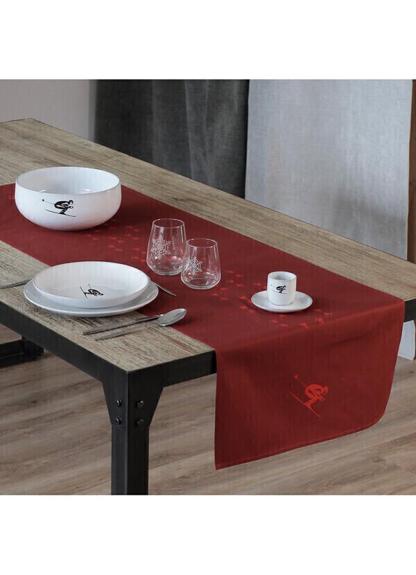 Chemin de table schuss rouge 200x50cm thumbnail