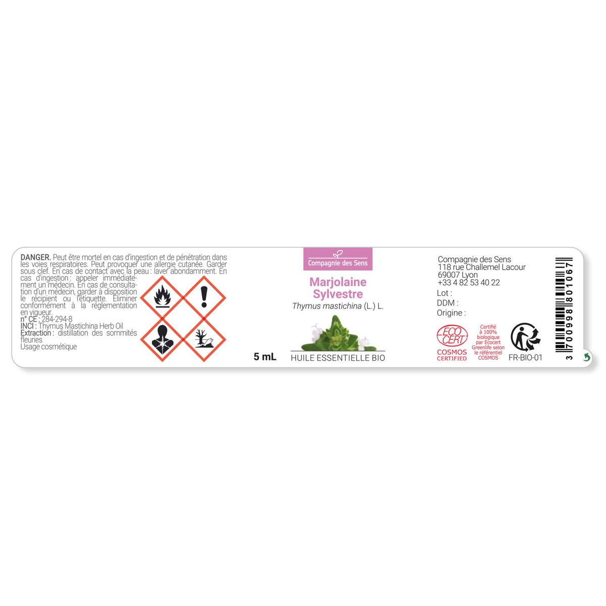 MARJOLAINE SYLVESTRE - Huile essentielle BIO - 10mL thumbnail