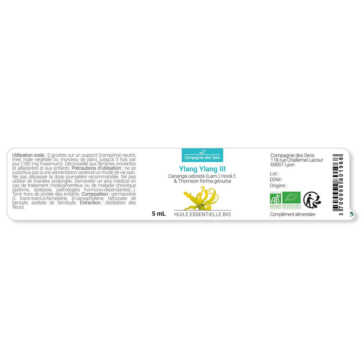 YLANG YLANG III - Huile essentielle BIO - 10mL thumbnail