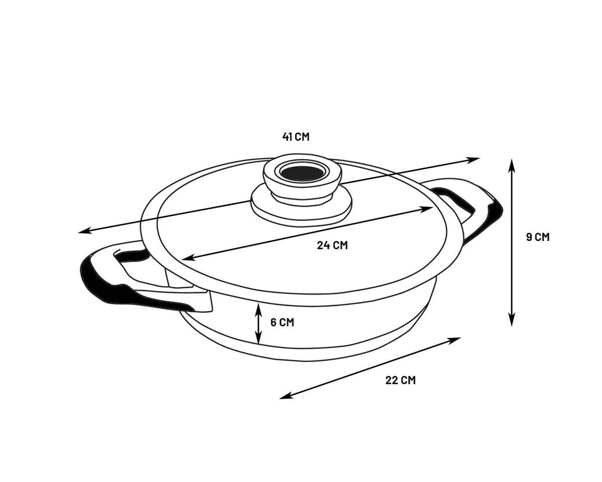 Sauteuse en inox avec couvercle 3L thumbnail