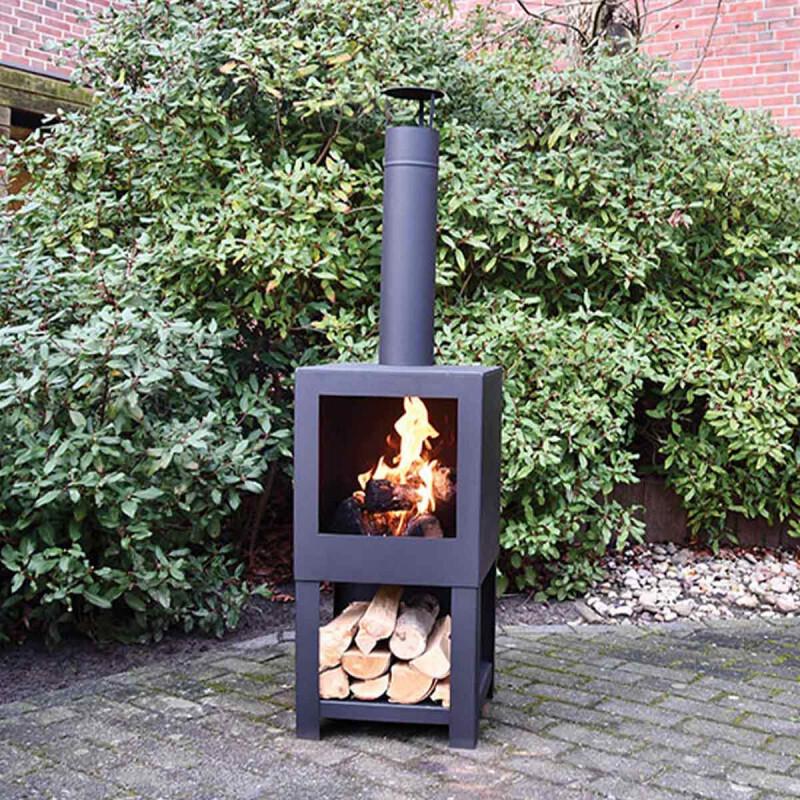 Cheminée extérieur noire 136 cm thumbnail