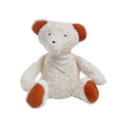 Doudou Coton  Bio Ours Orange & Blanc 34 cm