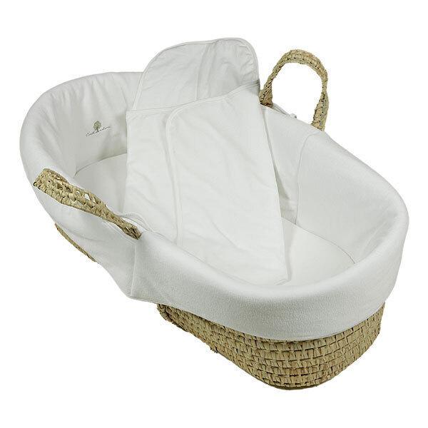Couffin en osier et Coton bio - Blanc