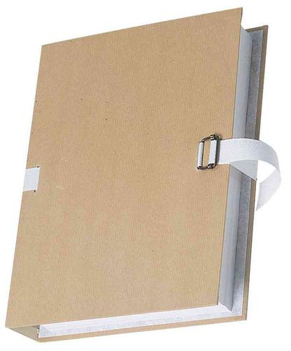 Chemise à dos extensible, papier kraft gris beige, à sangle