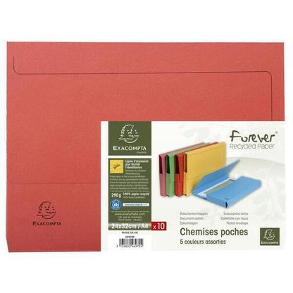 Paquet de 10 chemises poche Forever 24x32 Couleurs assorties