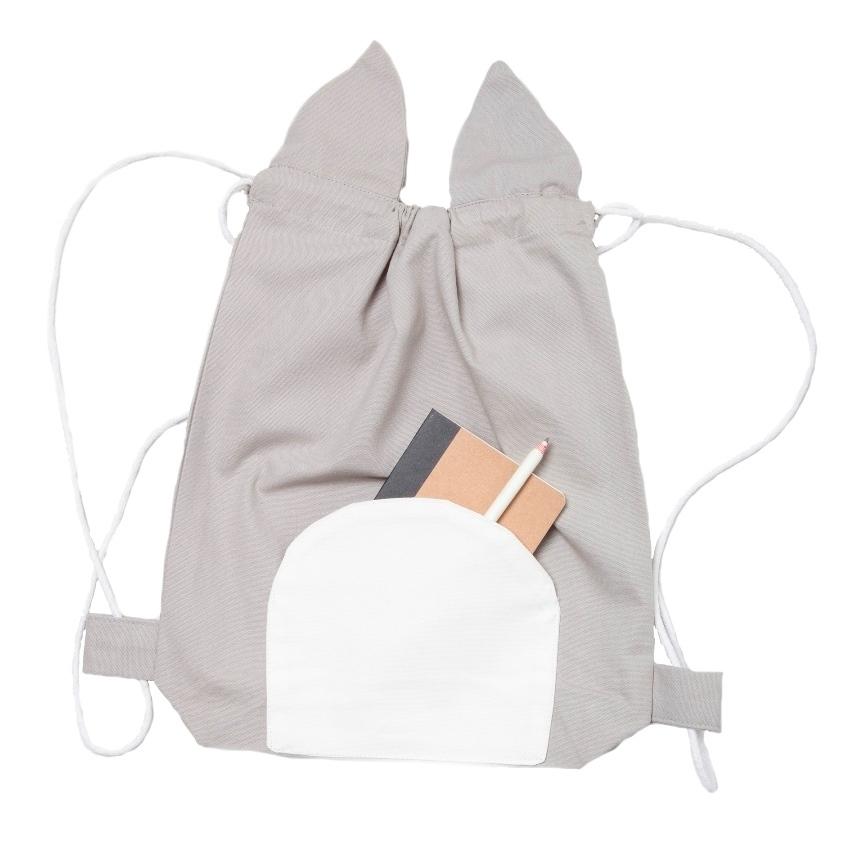 Sac à Dos en Coton Bio Chat Gris