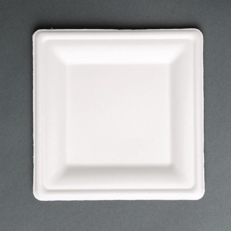 Assiettes Carrées en Bagasse - Lot de 50 - Fiesta Green thumbnail