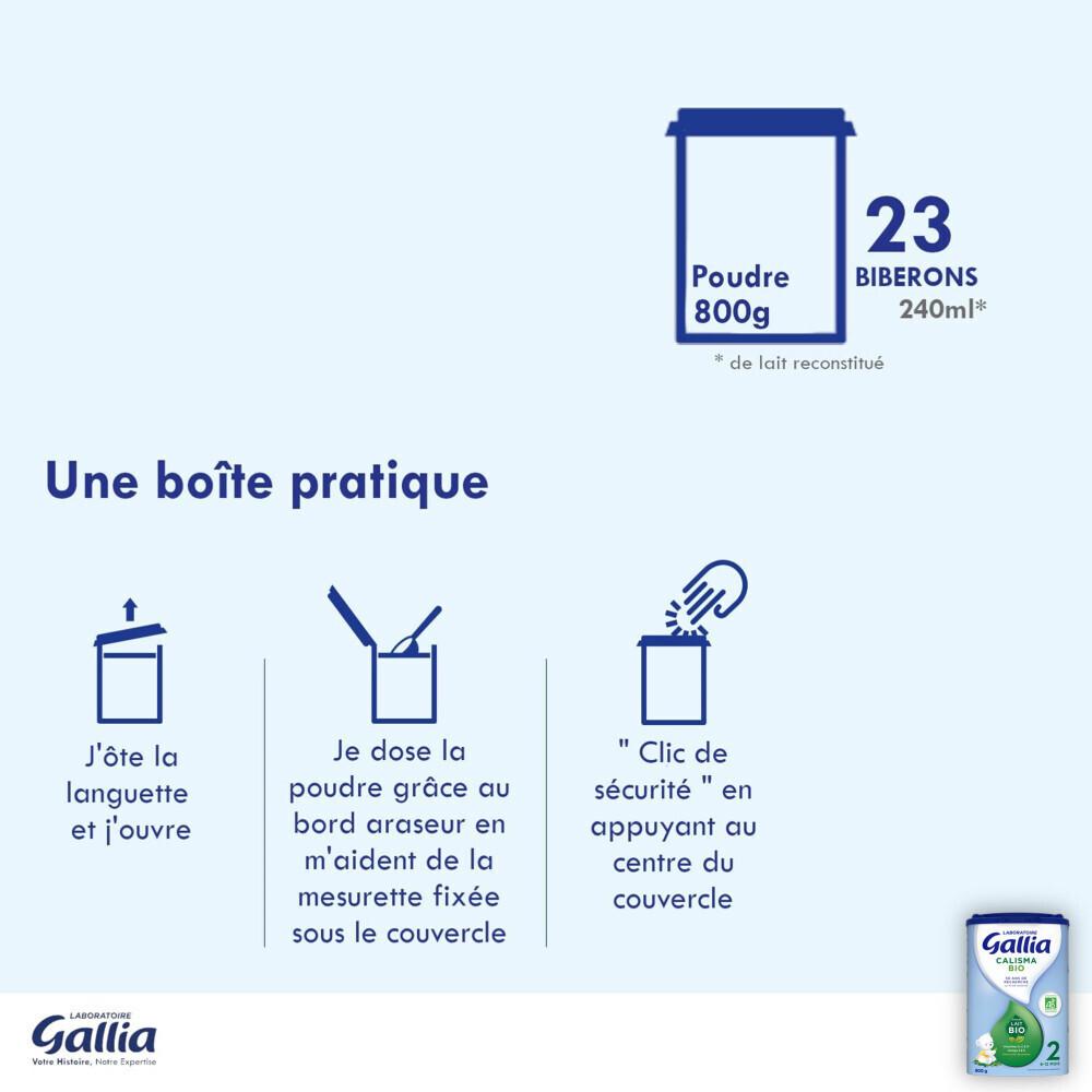 Lait en poudre Calisma 2 Bio (3x800g) thumbnail